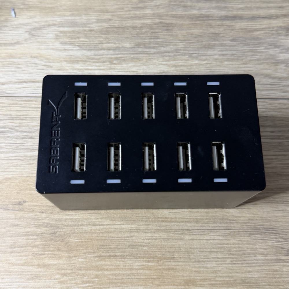 Sabrent 60W 10-Port‎ USB Charging Station Fast Charger Tested Works AX-TPCS/TU63
